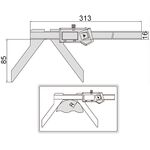 1189-200B Штангенциркуль цифровой радиусный 5-200 мм, 0.01 мм, губки 85 мм