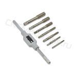 Набор метчиков T-COMBO трехпроходных ручных универсальных М3-М12 HSS-G 22 предмета MTS22 Thorvik