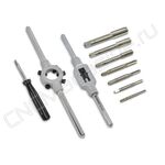 Набор метчиков трехпроходных ручных универсальных и плашек круглых ручных серий COMBO М3-М12 HSS-G 32 предмета MTDS32 Thorvik