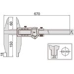 Штангенциркуль цифровой ШЦЦ c удлиненными губками 150 мм, 500х0,01 и 20"х0,0005"