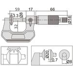 3282-50 Микрометр зубомерный 25-50 мм, 0.01 мм