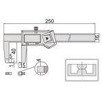 1187-150A Штангенциркуль цифровой для плоских наружных канавок ШЦЦ 0-150 мм, 0.01 мм, губки 40 мм