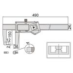 1187-300A Штангенциркуль цифровой для плоских наружных канавок 0-300 мм, 0.01 мм, губки 150 мм