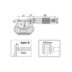 3260-25A Микрометр трубный МТ со сферической пяткой, 0-25 мм, 0.01 мм