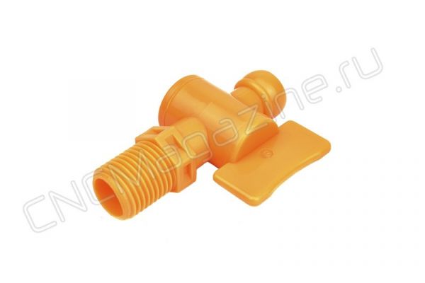 Вентиль запорный резьбовой для подачи СОЖ 1/4" - G1/4 (2206) оранжевый
