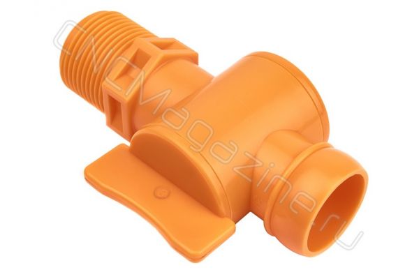 Вентиль запорный резьбовой для подачи СОЖ 3/4" - G3/4 (6206) оранжевый