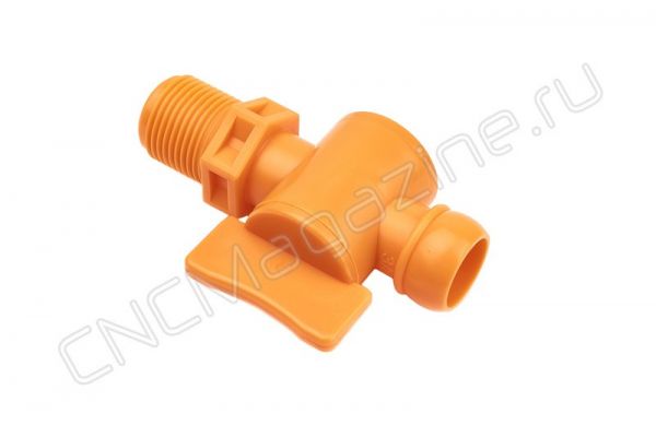 Вентиль запорный резьбовой для подачи СОЖ 3/8" - G3/8 (3206) оранжевый