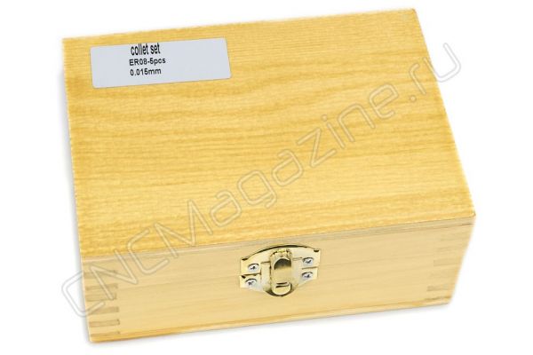 ER08-5 pcs набор цанг стандартной точности в деревянном кейсе