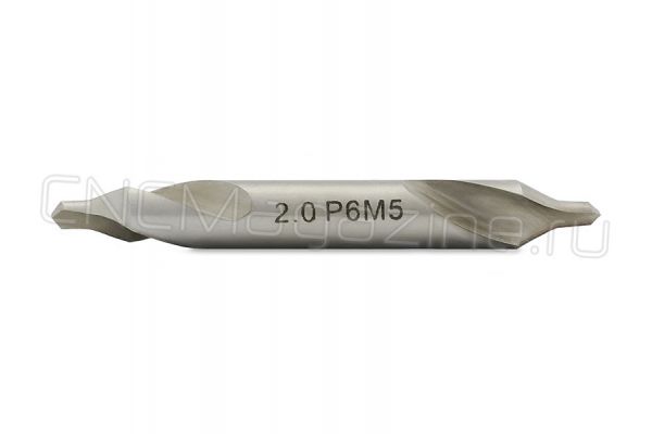 Центровочное сверло 2.0 мм мм Р6М5 (HSS) тип A, комбинированное, двухстороннее
