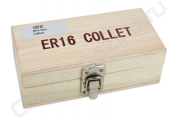 ER16AA-10 pcs набор цанг прецизионных в деревянном кейсе