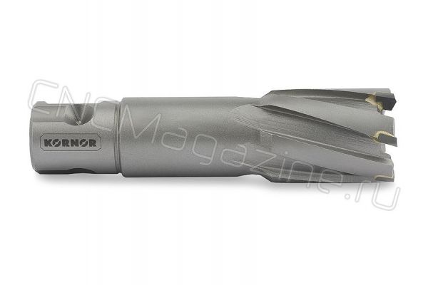 Корончатое сверло по металлу KORNOR TCT 28x55 мм, с твердосплавными зубьями, one-touch