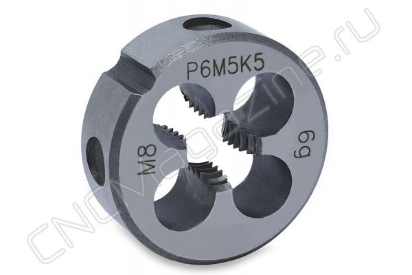 Плашка круглая для метрической резьбы М8х1.25 д25 ISO2568 Р6М5К5 (HSS-E)