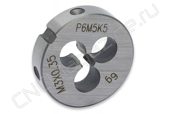 Плашка круглая для метрической резьбы М3х0.35 д20 ISO2568 Р6М5К5 (HSS-E)