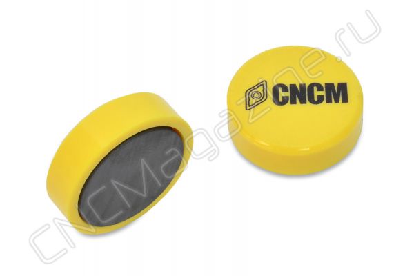 Магнит для станка и доски, d 30 мм, желтый, CNCM, 1 шт.