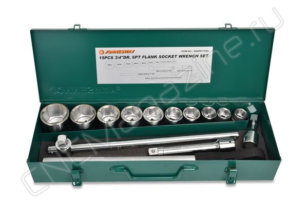 Набор головок торцевых 3/4"DR, 22-50 мм, 15 предметов S04H6315SA Jonnesway, Cr-Mo сталь