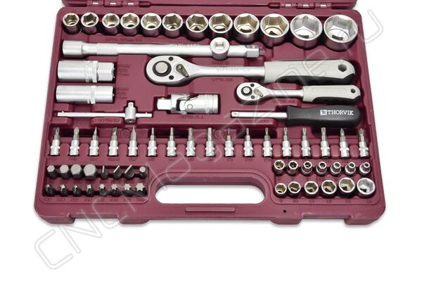Набор инструмента универсальный 1/4", 1/2"DR, 82 предмета, Thorvik UTS0082