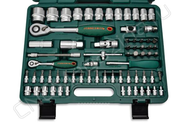Набор инструмента универсальный 1/4", 1/2"DR, 82 предмета, Jonnesway S04H52482S