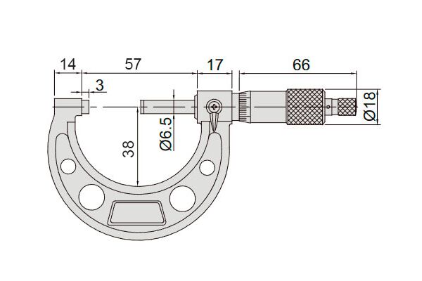 3210-50A Микрометр гладкий МК 25-50 с делением 1 мкм, 0.001 мм, Тип Б