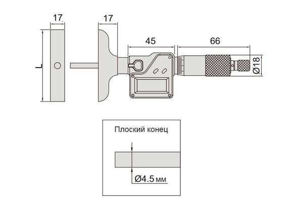 3540-100 Глубиномер цифровой ГМЦ 0-100 мм, 0.001 мм