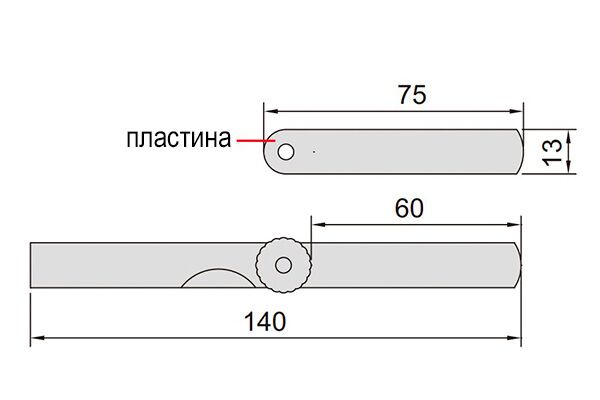 4601-25 Щупы для измерения зазора 0.04-1 мм, 75 мм, 25 шт набор