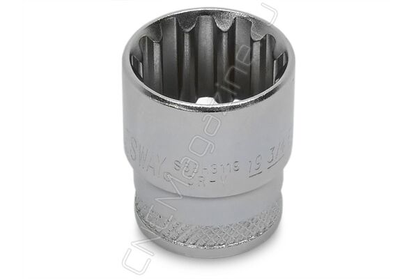 Головка торцевая SUPER TECH 3/8"DR, 19 мм, 3/4", E24 S68H3119 Jonnesway