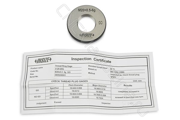 4129-20G Калибр-кольцо резьбовое с мелким шагом M20x0.5 ПР
