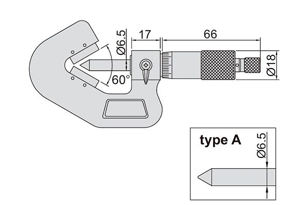 3290-153A Микрометр призматический 1-15 мм, 0.01 мм