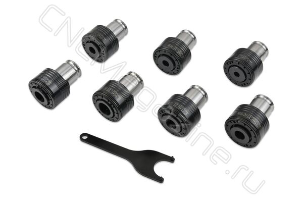 ISO-GT24 (M12-M24) 7 шт, d31 Набор быстросменных резьбонарезных цанг с обгонной муфтой