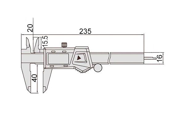 2000-2005 Штангенциркуль цифровой ШЦЦ IP54 0-150 мм / 0-6", 0.01 мм / 0.0005"/1/128", 40 мм
