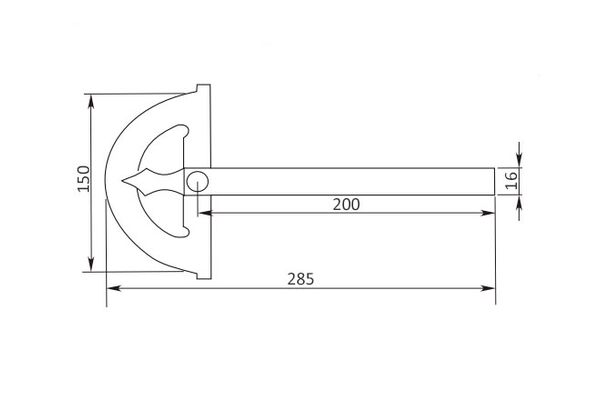 1012-1020 Угломер нониусный с вырезом 150х200 мм, 0-180°, 2°