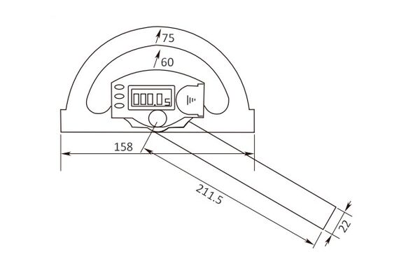 1022-1010 Угломер цифровой, 150х200 мм, 0.05°, 158 мм, 211.5 мм