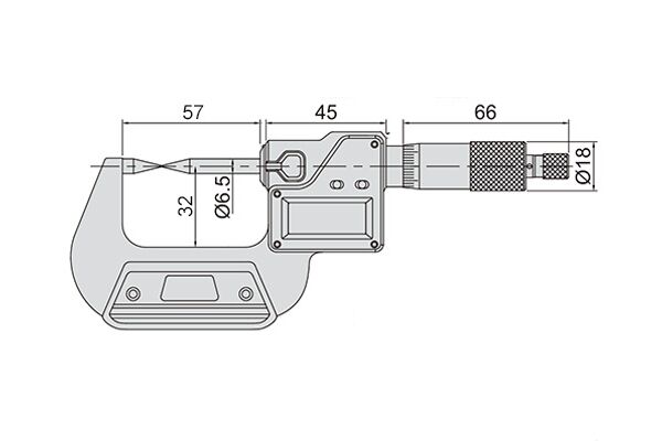 3530-25A Микрометр цифровой с точечным остроконечным контактом 30° МКЦ 0-25 мм, 0.001 мм