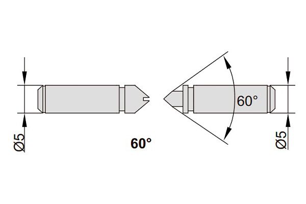 7381-T11 Cменные наконечники для измерения резьбы, 60°, 0.4-0.5 мм