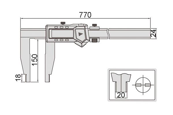 1106-602 Штангенциркуль цифровой ШЦЦ-3 0-600 мм, 0.01 мм, губки 150 мм
