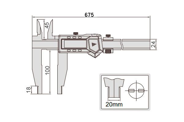1136-501 Штангенциркуль цифровой ШЦЦ 0-500 мм, 0.01 мм, губки 100 мм