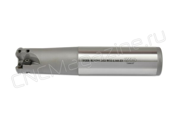 YGER-RD1204-D32-W32-L160-Z3 фреза концевая со сменными пластинами