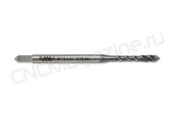 SC512003 Метчик M3x0.5 HSSE-РМ 6H DIN371 со спиральной канавкой TiCN