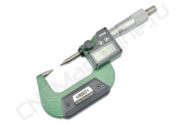 3530-25A Микрометр цифровой с точечным остроконечным контактом 30° МКЦ 0-25 мм, 0.001 мм