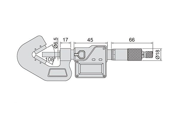 3590-255A Микрометр цифровой призматический 5-25 мм, 0.001 мм, IP65