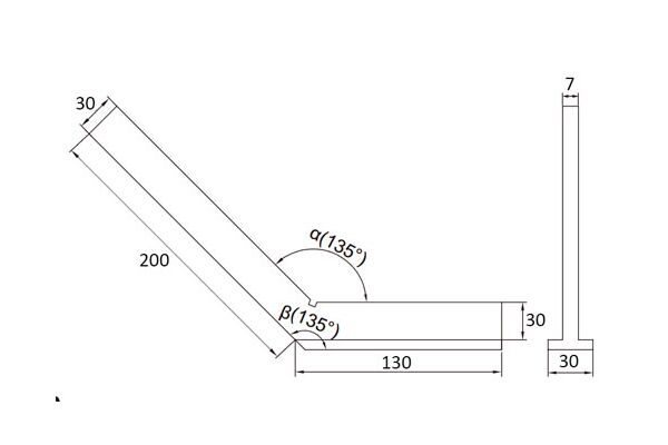 4754-3200 Угольник поверочный лекальный с широким основанием 200x130 мм, 135°