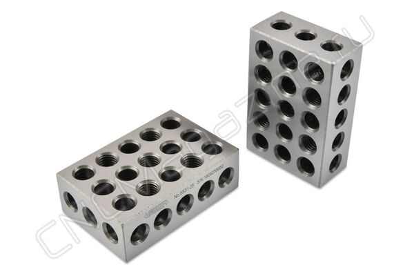 6531-25 Набор параллельных блоков 75x50x25 мм, 2 шт, 23 отверстия