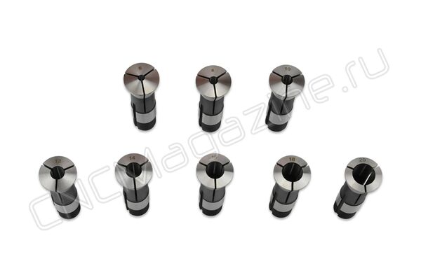 X6A комплект цанг 385E: 6, 8, 10, 12, 14, 16, 18, 20