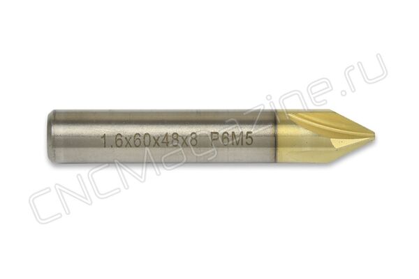 1.6x60x48x8 Р6М5 ZrN зенковка, цилиндрический хвостовик