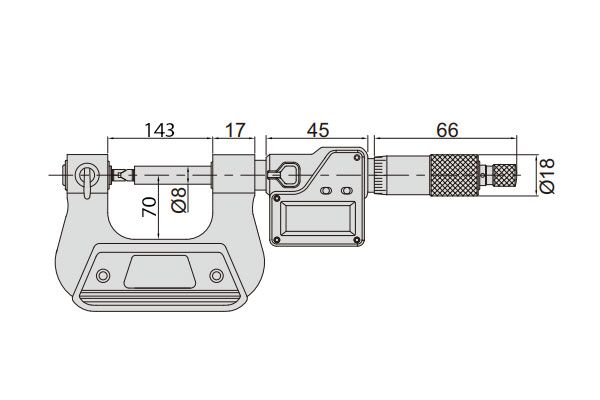 3581-125A Микрометр цифровой резьбовой МВМ 100-125 мм, 0.001 мм