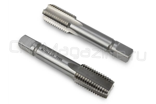 Метчик машинно-ручной М27x3.0 осн левый (компл 2 шт) HSS ГОСТ 3266-81